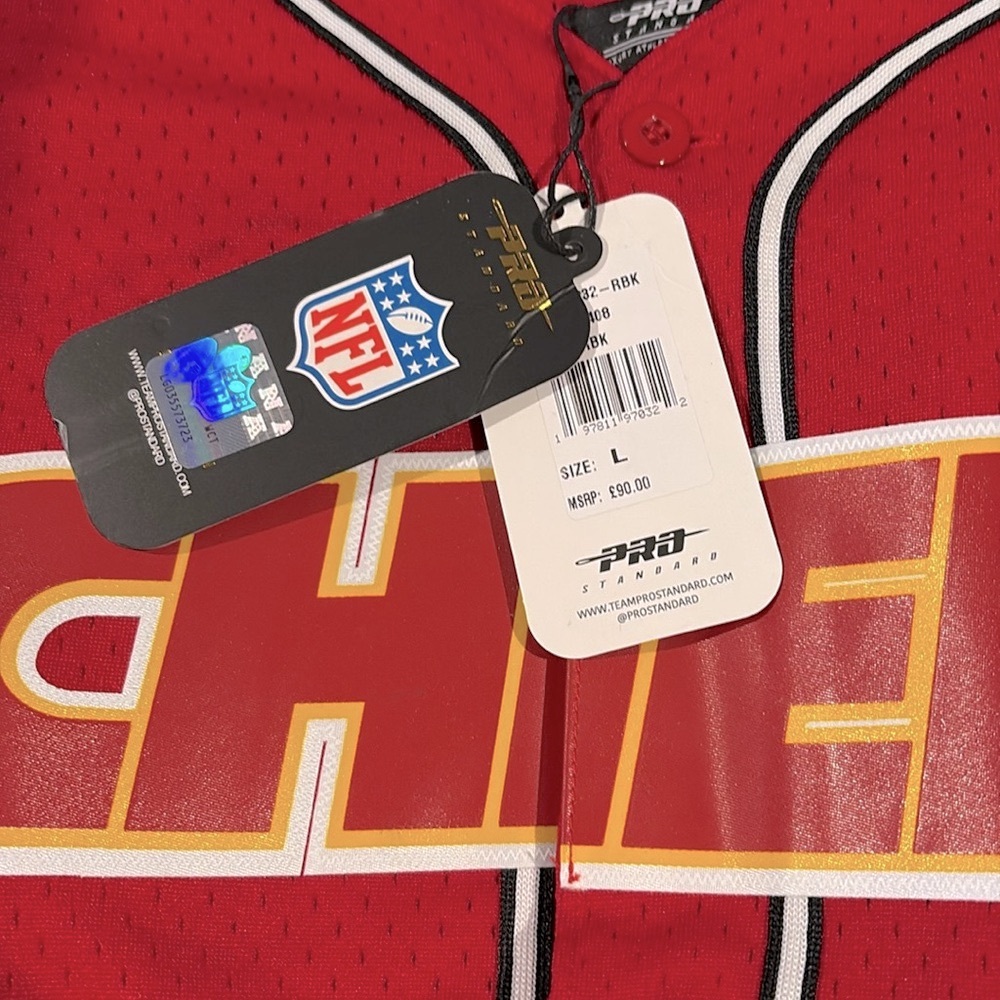 NWT [Pro Standard] Kansas City Chiefs Mesh Button Down Jersey Men's Sz Large - Picture 5 of 13